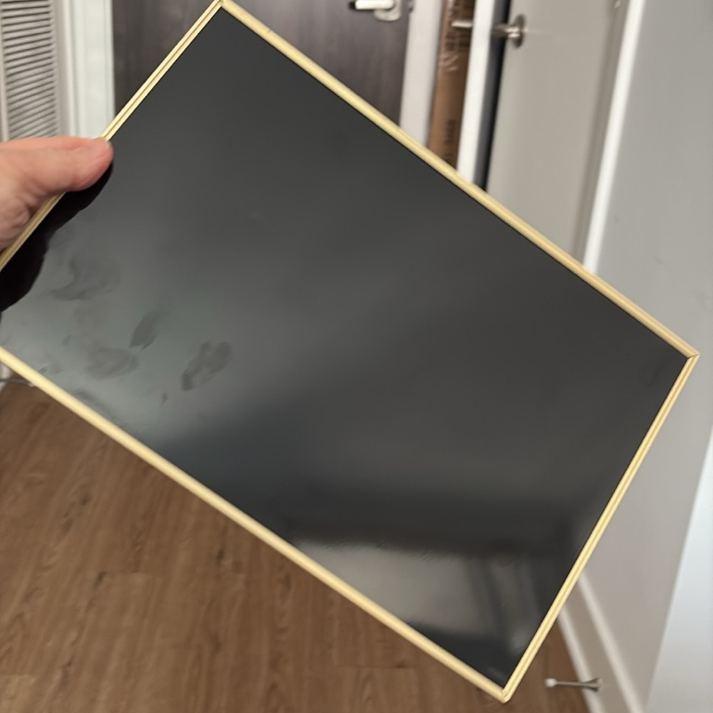 Two 12x8” Magnetic Boards! Black with gold frame